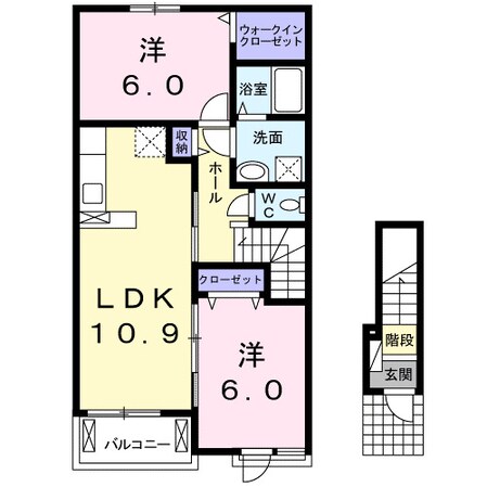 フルール　蘭Ⅱ　Ｂの物件間取画像